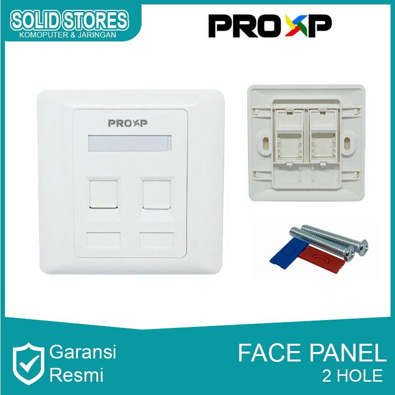 PROXP Face Plate/Face Panel 2 Hole - Kompatibel Modular jack RJ45/RJ11
