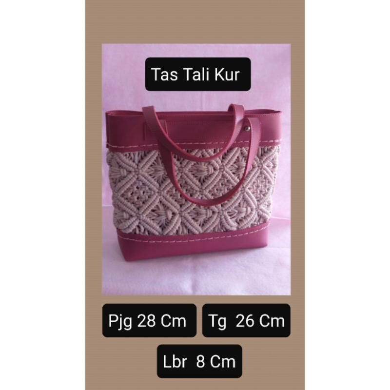 Tas Wanita Bahan Tali Kur dan Kulit Sintetis.