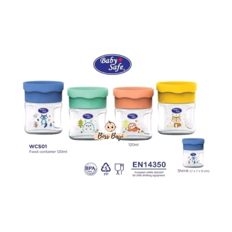 BABY SAFE - Food Container 120ml / 250ml ( Wadah MPASI Makanan Bayi ) WCS01-WCS02