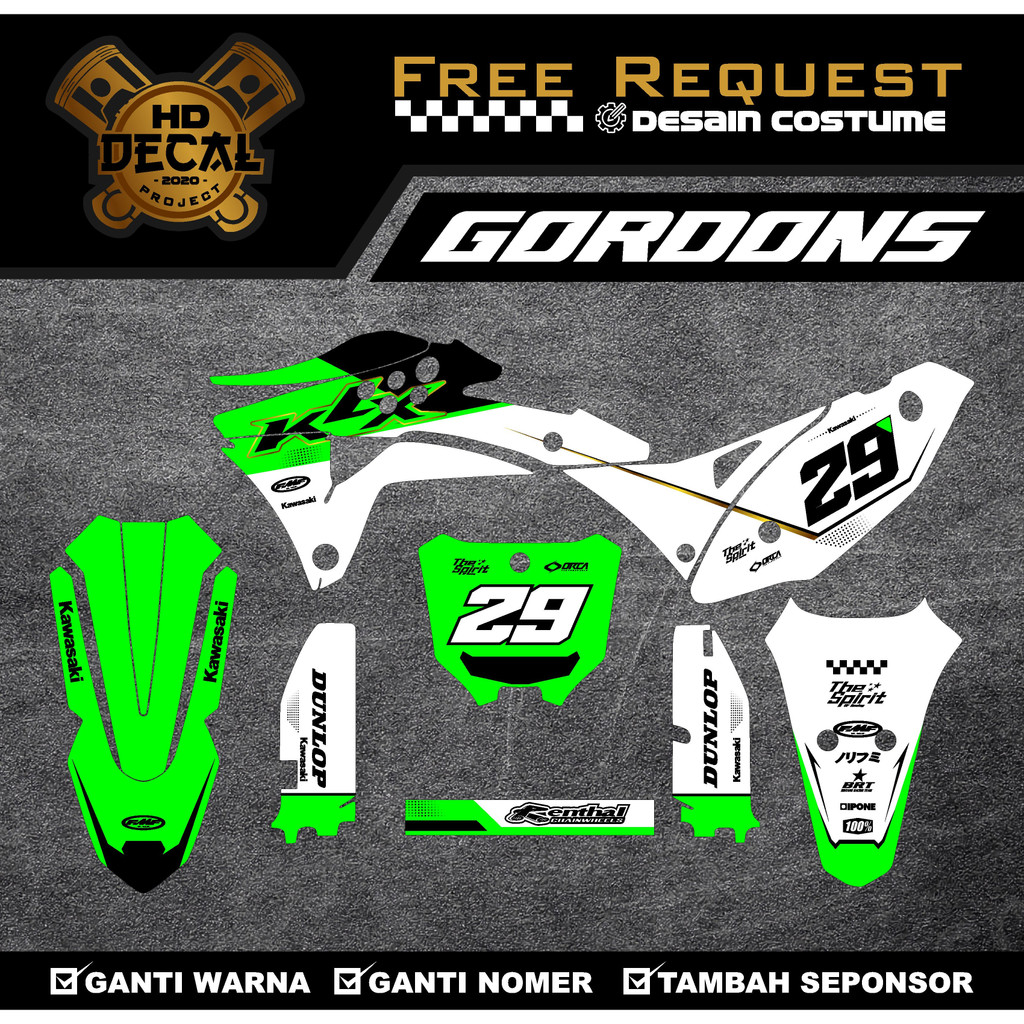 DECAL KLX GORDON HIJAU FULL BODY DESIGN COSTUME