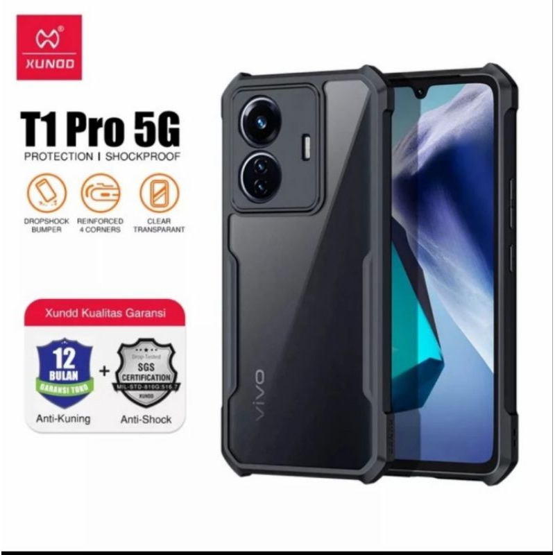 Case VIVO T1 PRO 5G Casing Xundd Beatle Series Shockproof Acrylic Armor