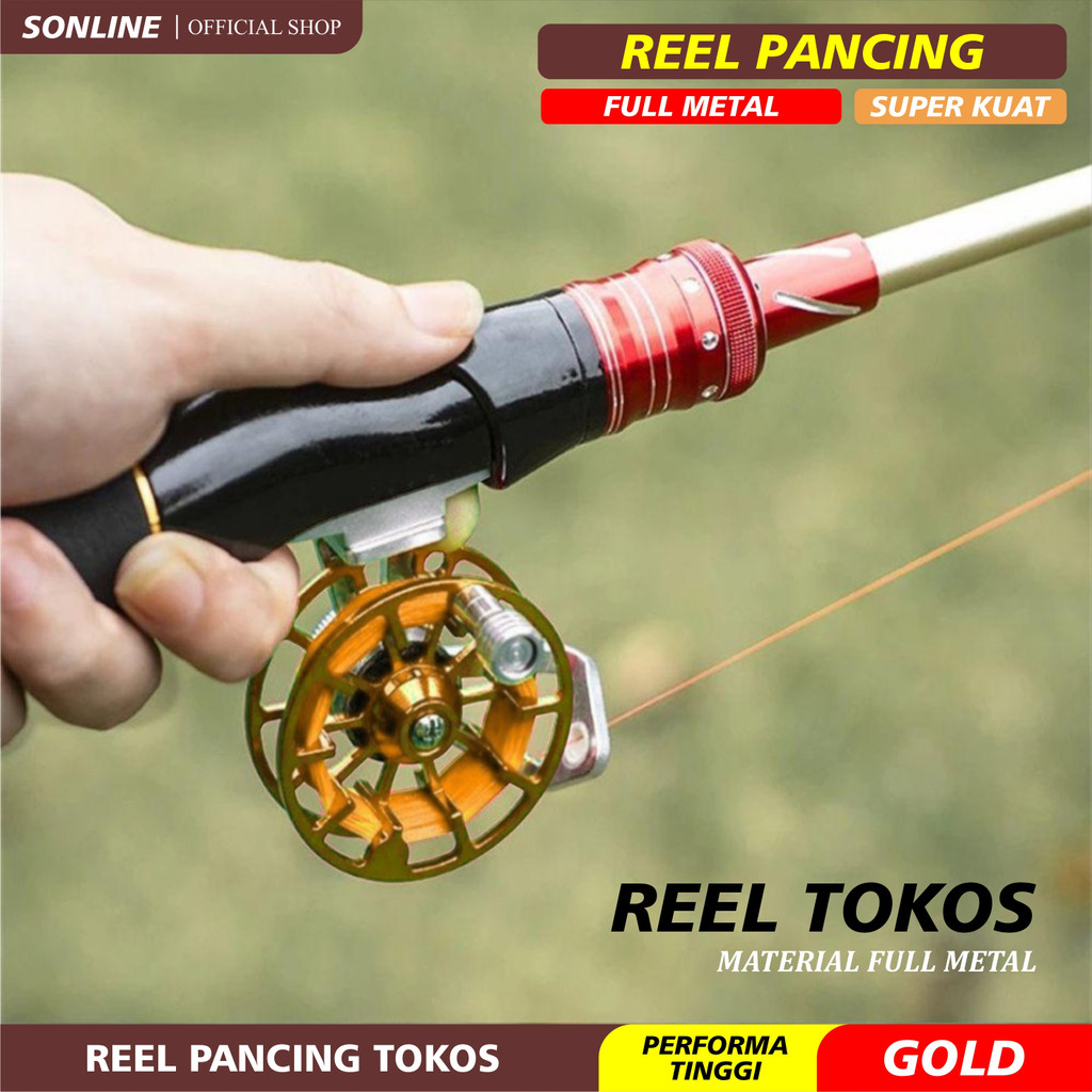 SONLINE Reel Pancing Tokos Katrol Kerekan Pancing Fishing Material Full Metal Reel Tokos FD50