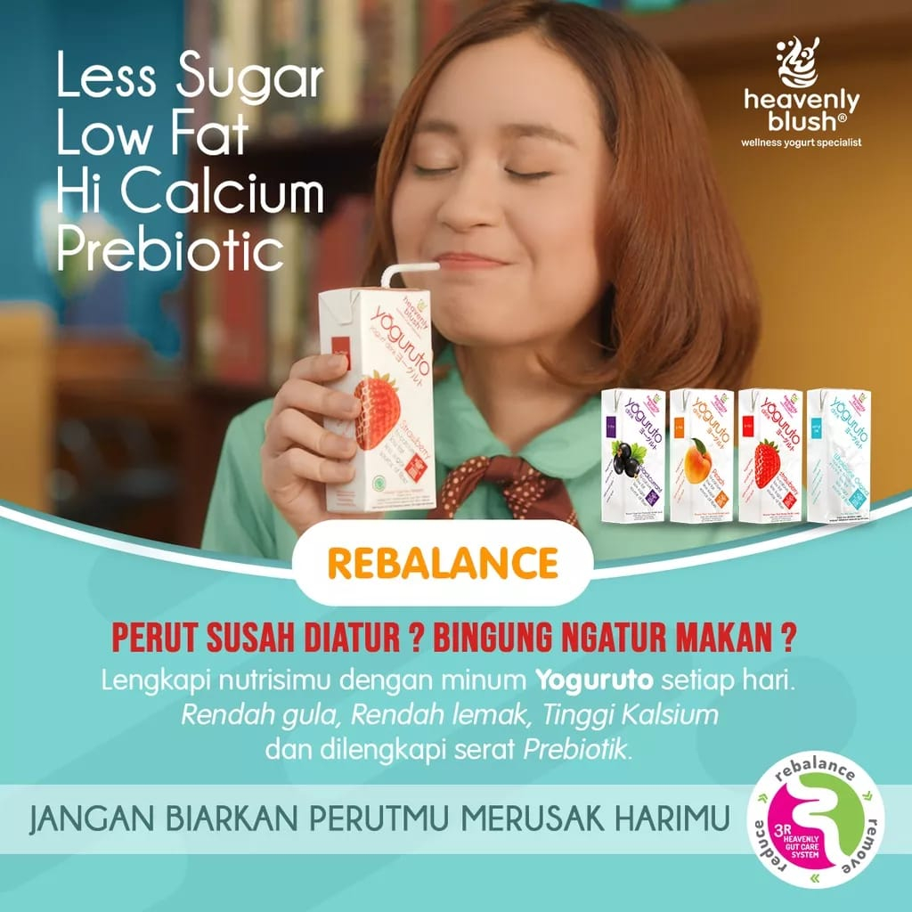 HEAVENLY BLUSH YOGURUTO YOGURT DRINK 180ML | HEALTHY DRINK LESS SUGAR TINGGI KALSIUM