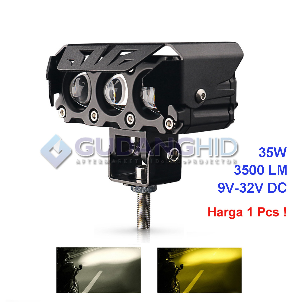 Lampu LED Tembak Sorot Laser 3 Mata LED SQL 3 Mata HiLo Projie 35W