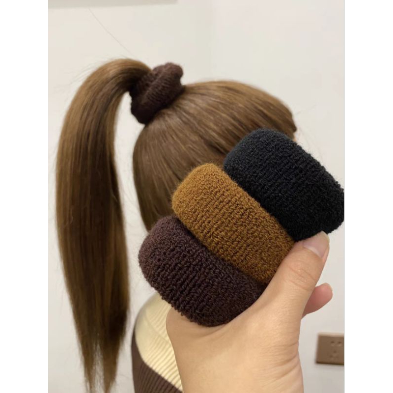 Ikat Rambut Donat Jumbo 9.5cm Korea Bahan Nilon Aksesoris Rambut Fashion Wanita Korea Murah