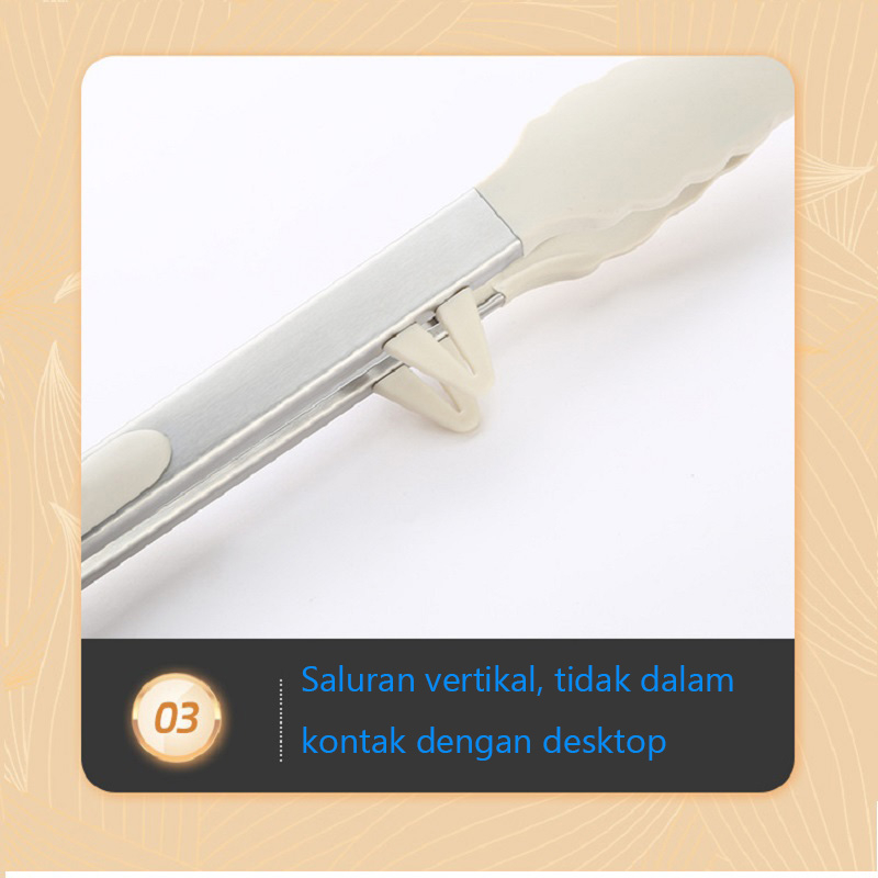 Mi.more Clip Food Clamp Silicone 9inch / 12inch With Small Holder / Jepitan Makanan Silikon Tahan Panas Puith