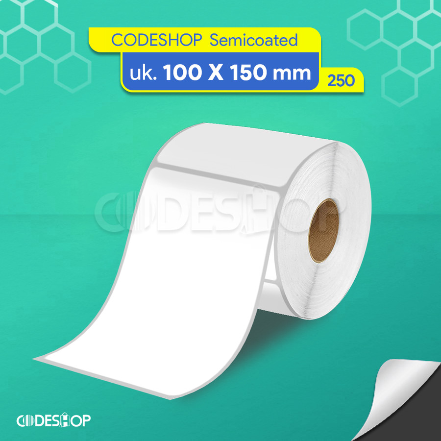 

Label Semicoated 100x150 mm 250 Pcs Core Kecil Stiker Printer Sato Argox
