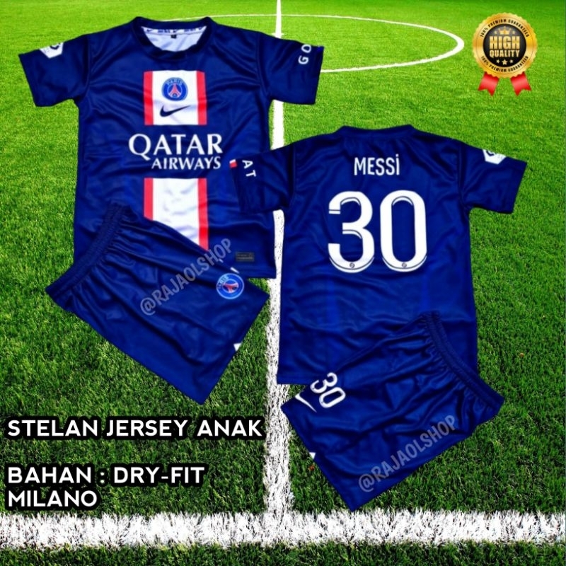 Stelan Jersey Anak Psg Messi Halland Ronaldo Bahan Dry Fit Full Printing