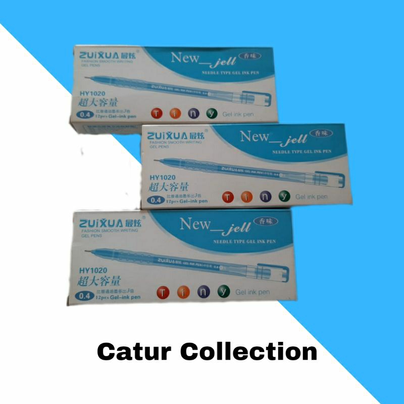 

Pulpen Gel Zuixua / Pen Gel Blue / Ballpoint New Jell Jarum 0.4mm (12 pcs)