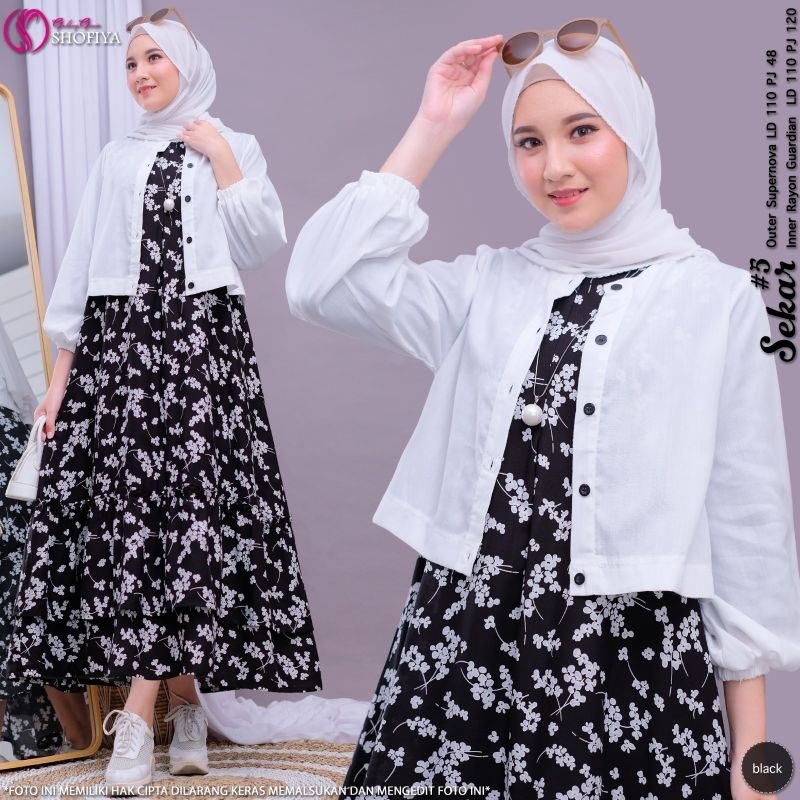 SEKAR ,ANIRRA  Series One  Set 2 in 1 (dress &amp; Auter) Ori by Shofiya