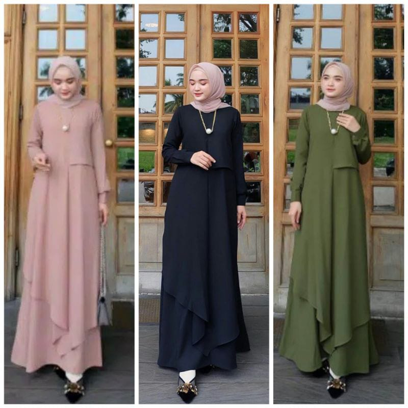 HD16:[MIZA DRESS] [ GAMIS  TERBARU 2023  BAHAN SHAKILA PREMIUM HQ] [ FASHION MUSLIM WANITA REMAJA] [ GAMIS ELEGANT TERBARU 2023] [SIZE S, M, L ,XL]DRESS KONDANGAN TERLARIS