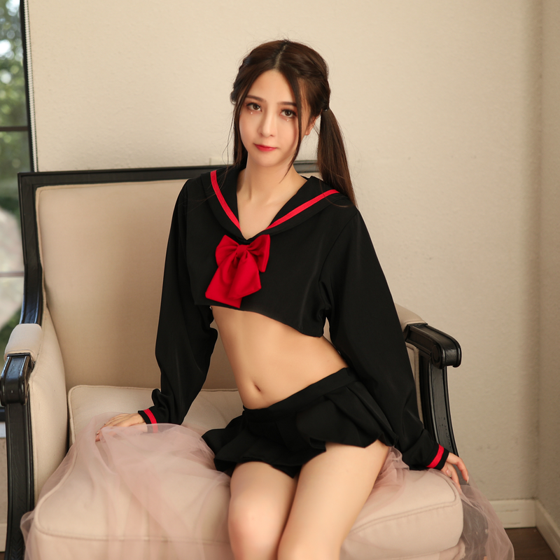 Fun Lingerie Female Sexy Passionate Uniform Cute and tempting Student Set Pleated Skirt Nightclub teaser Uniform