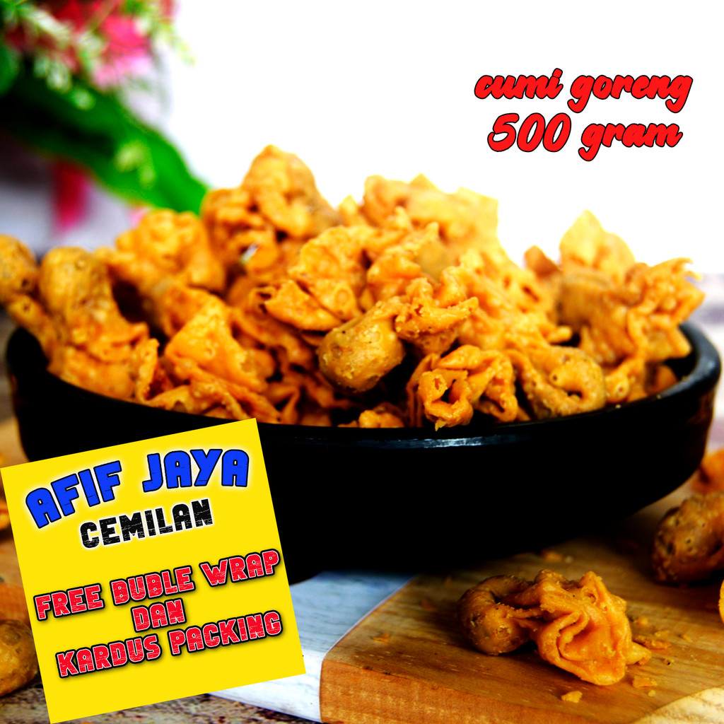 

Cumi Goreng Atau Pangsit Goreng Isi Abon Gurih Kiloan 500 Gram Afif Jaya Cemilan,Renyah Dan Gurih.