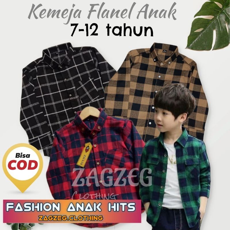 Kemeja Flanel Anak Laki Laki dan Perempuan Baju Atasan Hem Planel Fashion Flannel Import Usia Umur 2 3 4 5 6 7 8 9 10 11 12 Tahun Fashion Anak Laki Laki Perempuan Kemeja Anak Cowok Cewek Premium Lengan Panjang Kotak Import Couple Zagzeg Clothing