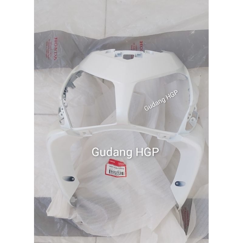 Cover Front PRL FD WH Pearl White Tameng Panel Depan Honda Vario 110 Karbu 64301-KVB-930PFW Ori Hond