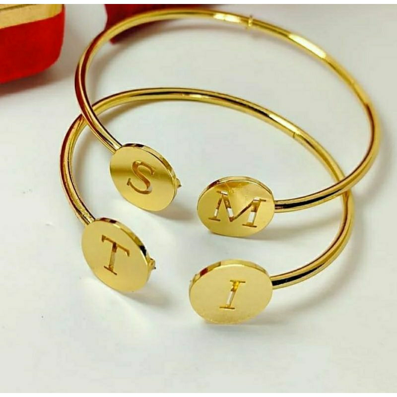 Gelang Bangle/Gelang Bangle huruf/aksesoris/gelang wanita/gelang titanium asli