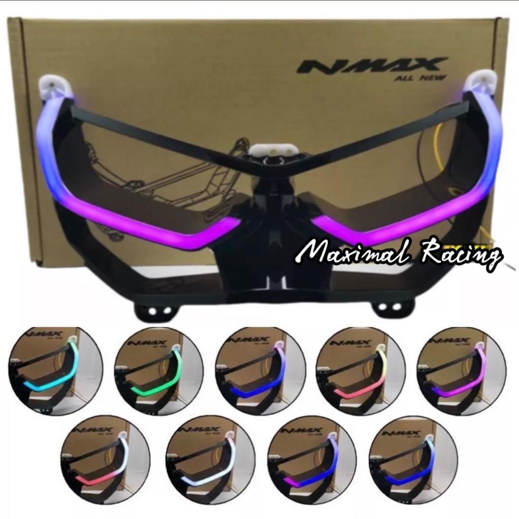 Lampu Alis DRL Depan Nmax New 30 Mode Plus Frame RGB Alis Nmax Lampu Senja Depan Nmax 2020 2021 2022