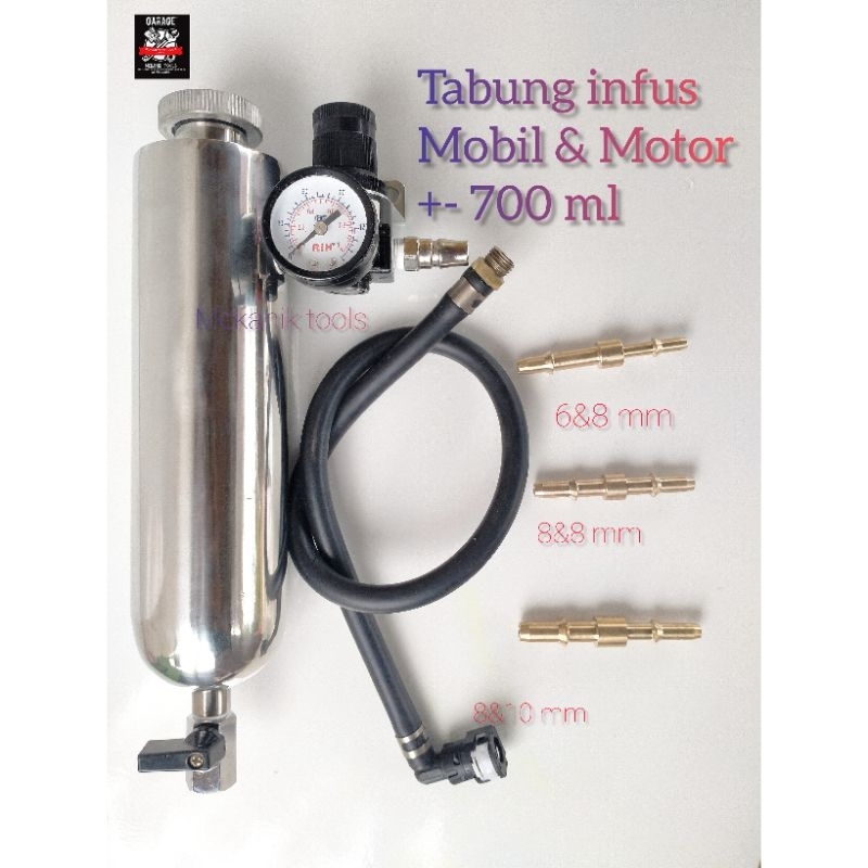 Alat Servis Injektor Mobil Motor Tabung infus Injeksi Mobil motor kapasitas 700 ml