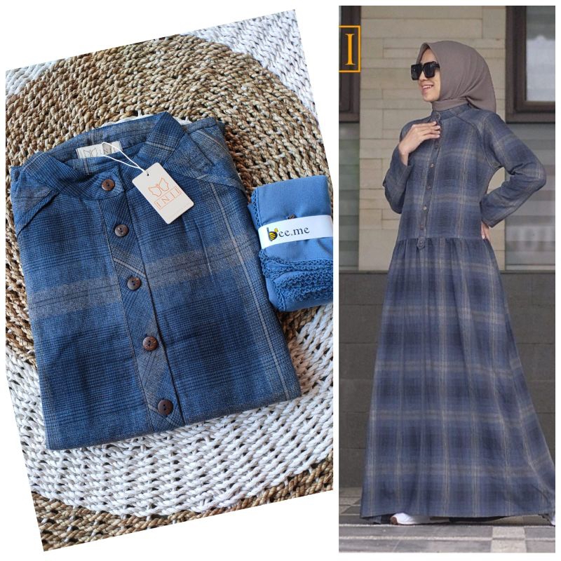 Gamis inji Lesty dress | Dress inji Mikuniku | tunik dress triset | inji Sherly dress