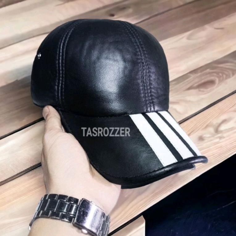 Topi pria kulit asli model merk terkenal