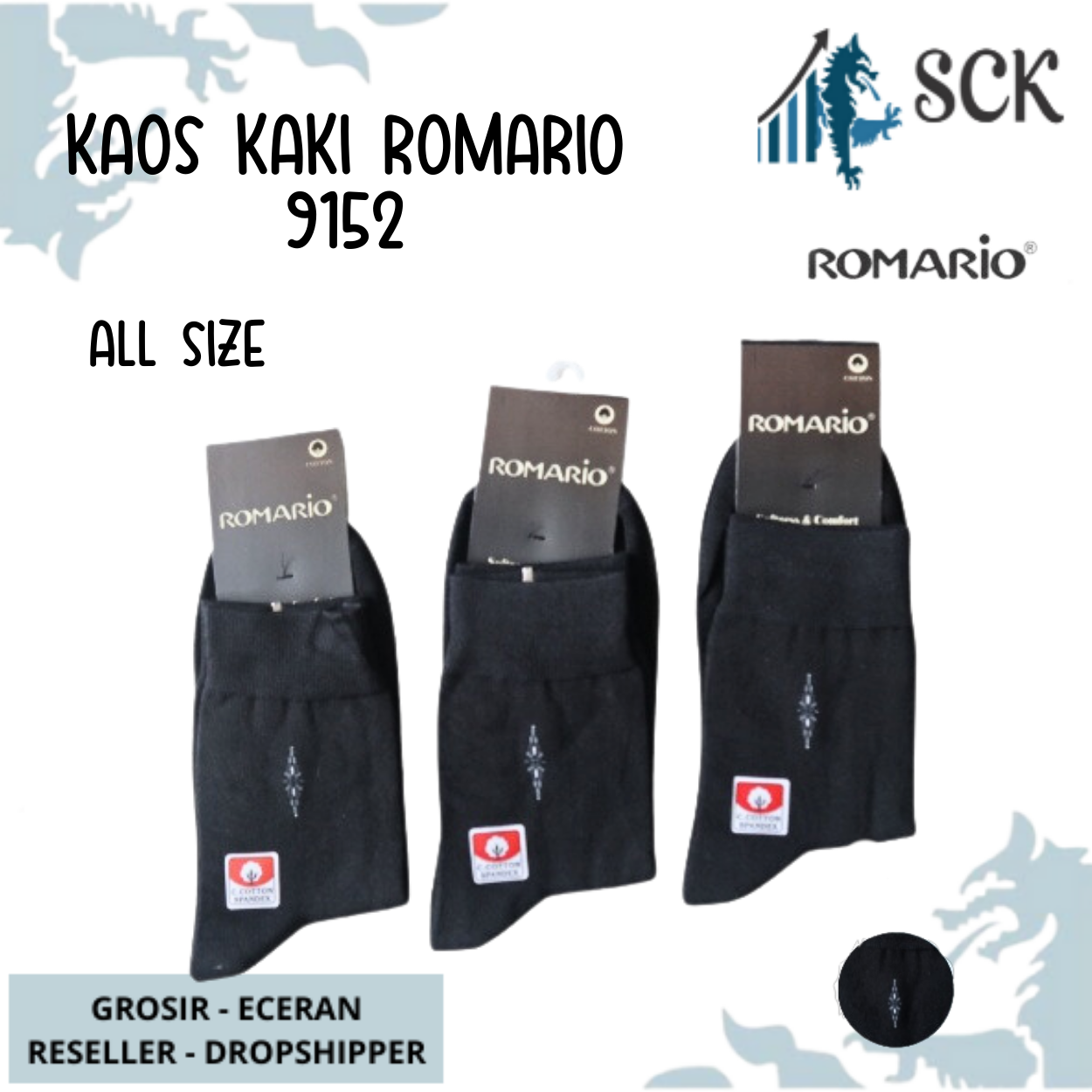 Kaos Kaki Pria ROMARIO 9151 9152 Polos / Kaus Kaki ROMARIO 9151 9152 Casual