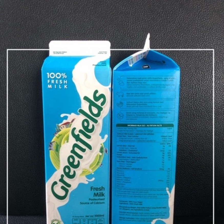 

GREEN FIELDS FRESH MILK PLAIN 1LTX1,100% SEGAR & SEHAT BERGIZI TINGGI