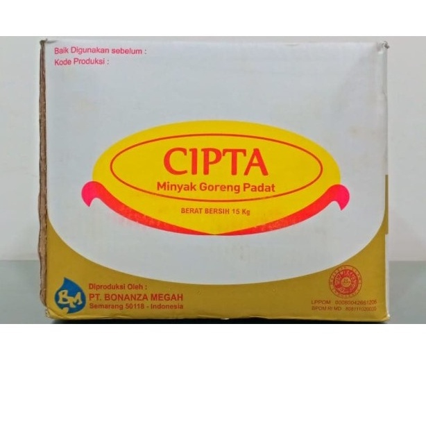 

CIPTA FRY MINYAK BEKU/PADAT 15KG/DUS KHUSUS GORENGAN GARING, HEMAT