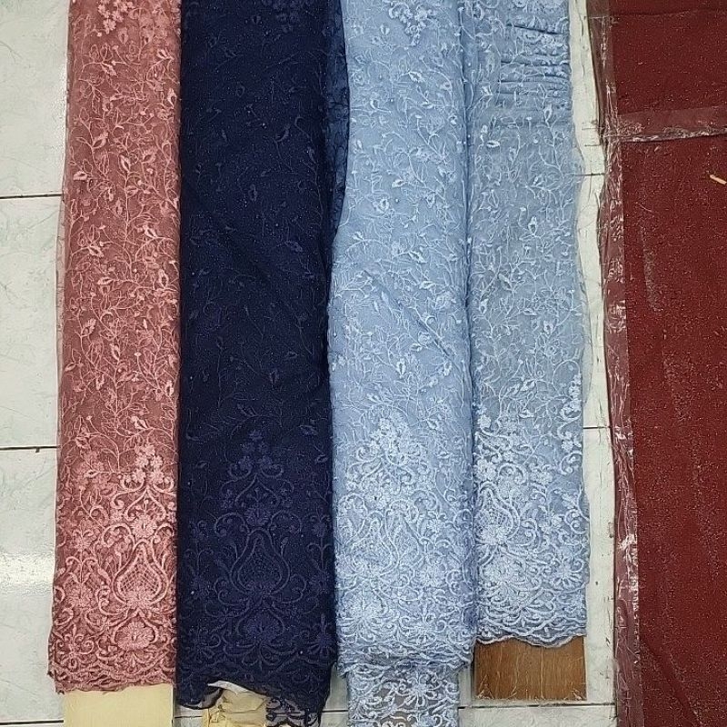 kain tile mutiara gliter &quot;25&quot; murah. warna pd foto