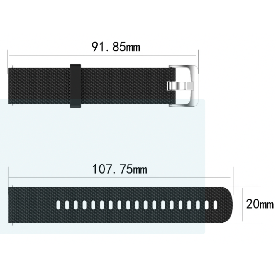 SBF Tali Jam Kompatibel Aukey SW-1 SW1 501643 20mm - Strap Silikon Rubber