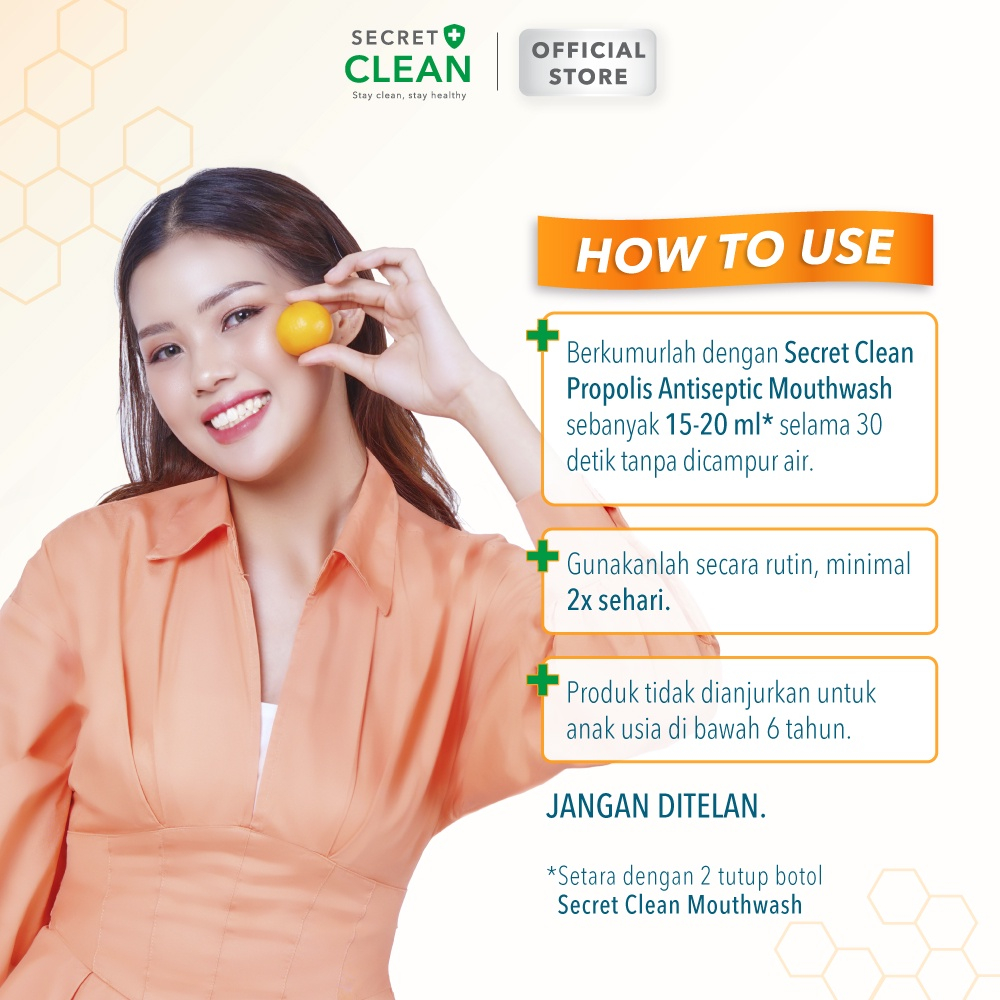 Secret Clean Propolis Antiseptic Mouthwash Obat Kumur 150ml