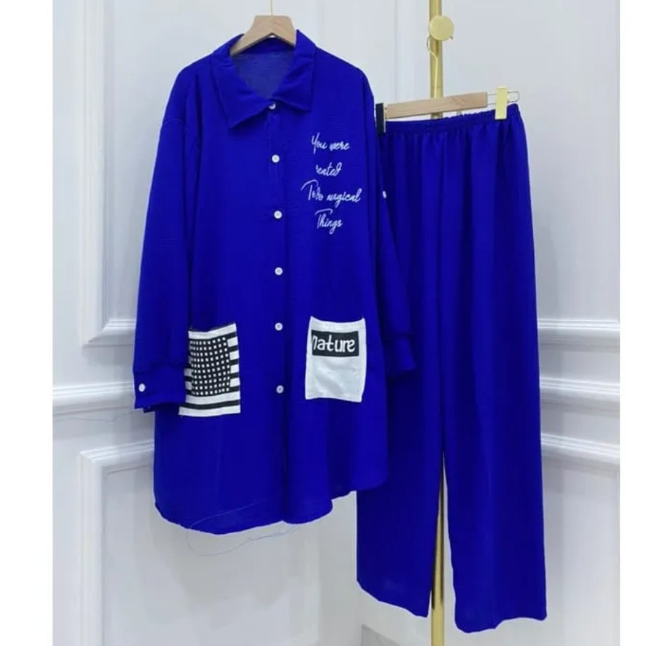 KANIA SET LONG TUNIK CRINKEL AIRFLOW PREMIUM // ONE SET WANITA TERBARU LD 120 // SETELAN WANITA KEKI