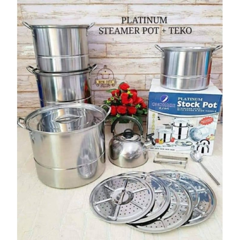 Stockpot Onokabe Platinum + teko | stockpot panci set teko