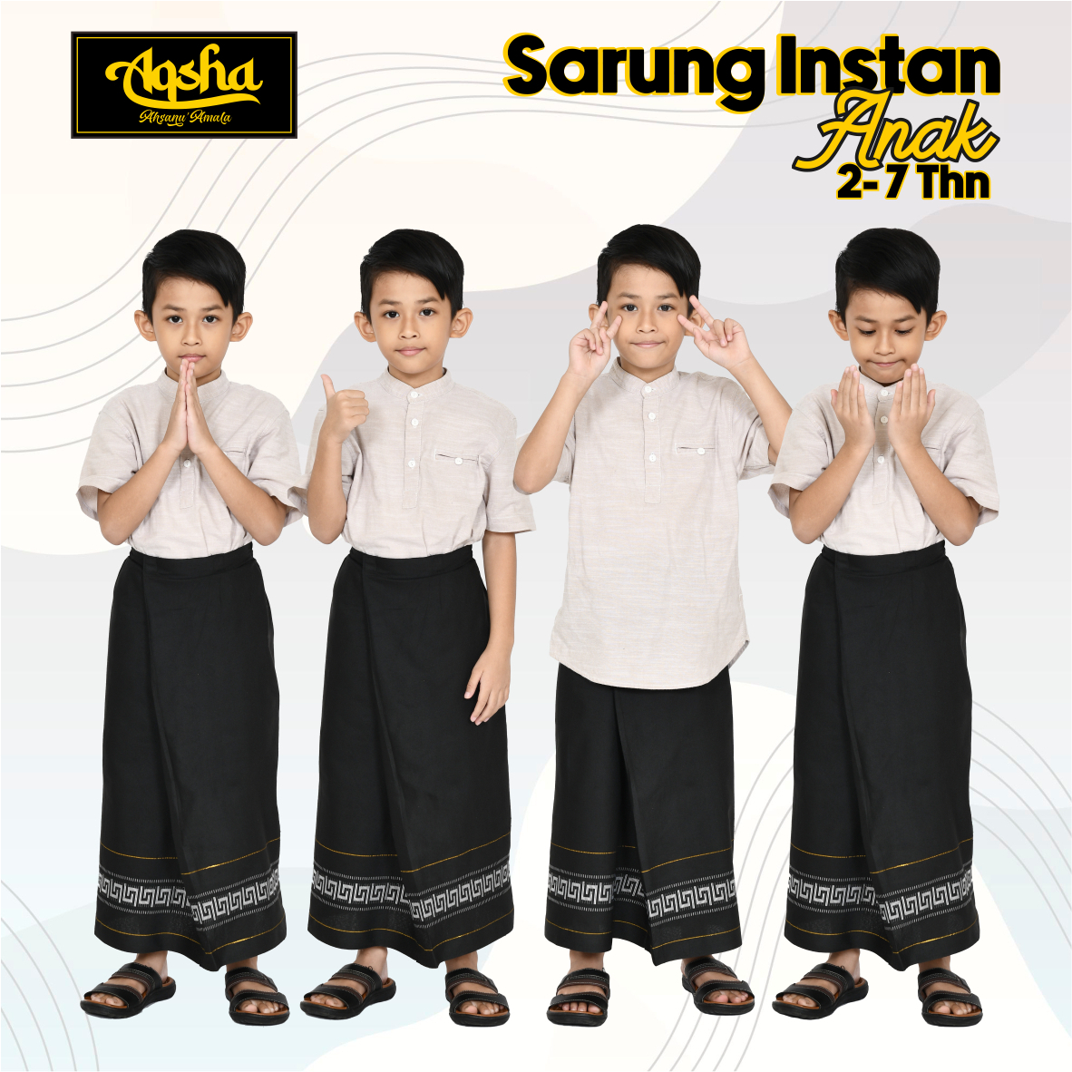 Sarung Anak Instan Praktis Motif Tenun Dobby Usia 2 Tahun - 7 Tahun