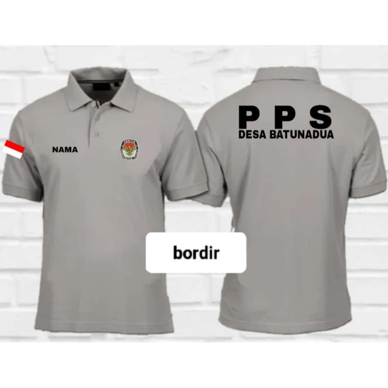 KAOS KERAH PPS POLO SHIRT PANITIA PEMUNGUTAN SUARA BORDIR.