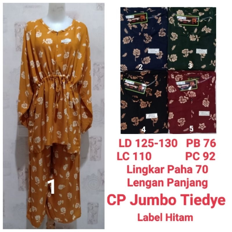 Setelan Kencana Ungu, CP Jumbo Lengan Panjang Tiedye Label Hitam