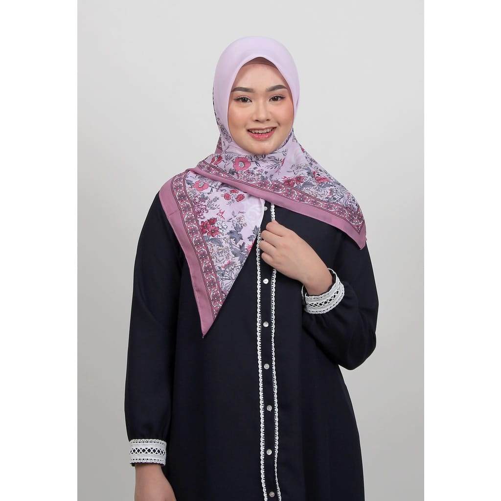 Zoya Vazza Scarf - Kerudung Hijab Segiempat Motif - Bahan French Voal