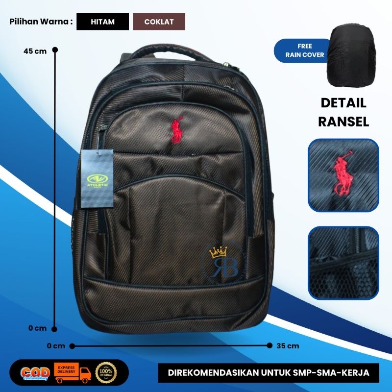 Tas Ransel Polo AJ/Tas Sekolah Polo AJ Untuk SMP-SMA-KULIAH-KERJA/Bisa COD/Ransel Polo Unisex