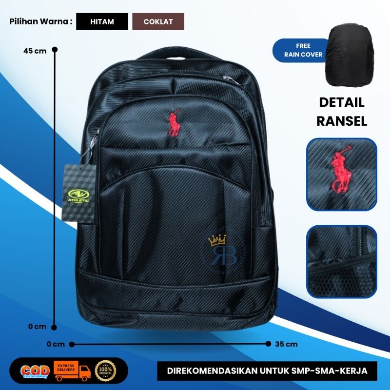 Tas Ransel Polo AJ/Tas Sekolah Polo AJ Untuk SMP-SMA-KULIAH-KERJA/Bisa COD/Ransel Polo Unisex