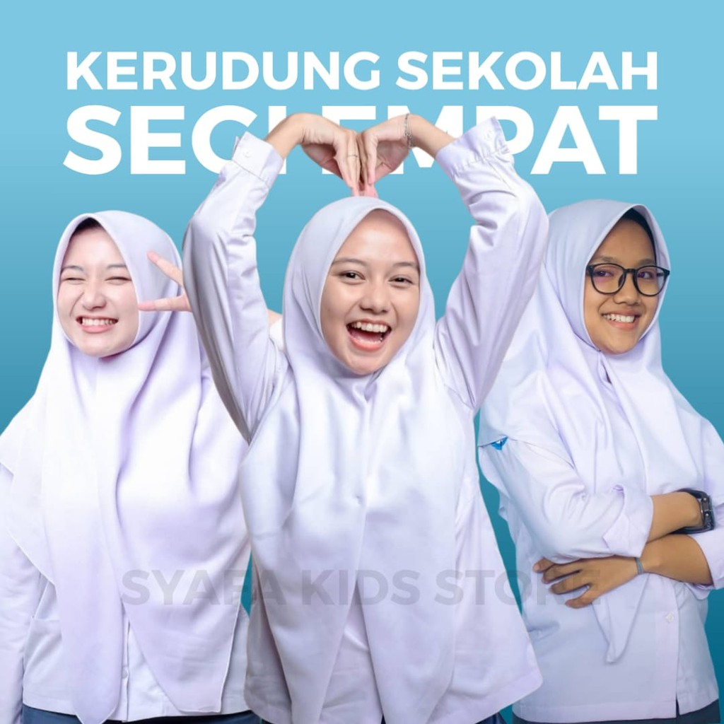 segi empat voal premium / kerudung sekolah smp / sma