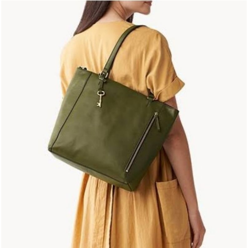 tas sandang wanita Fo ssil ZB1475376 shopper Tara Moss green original