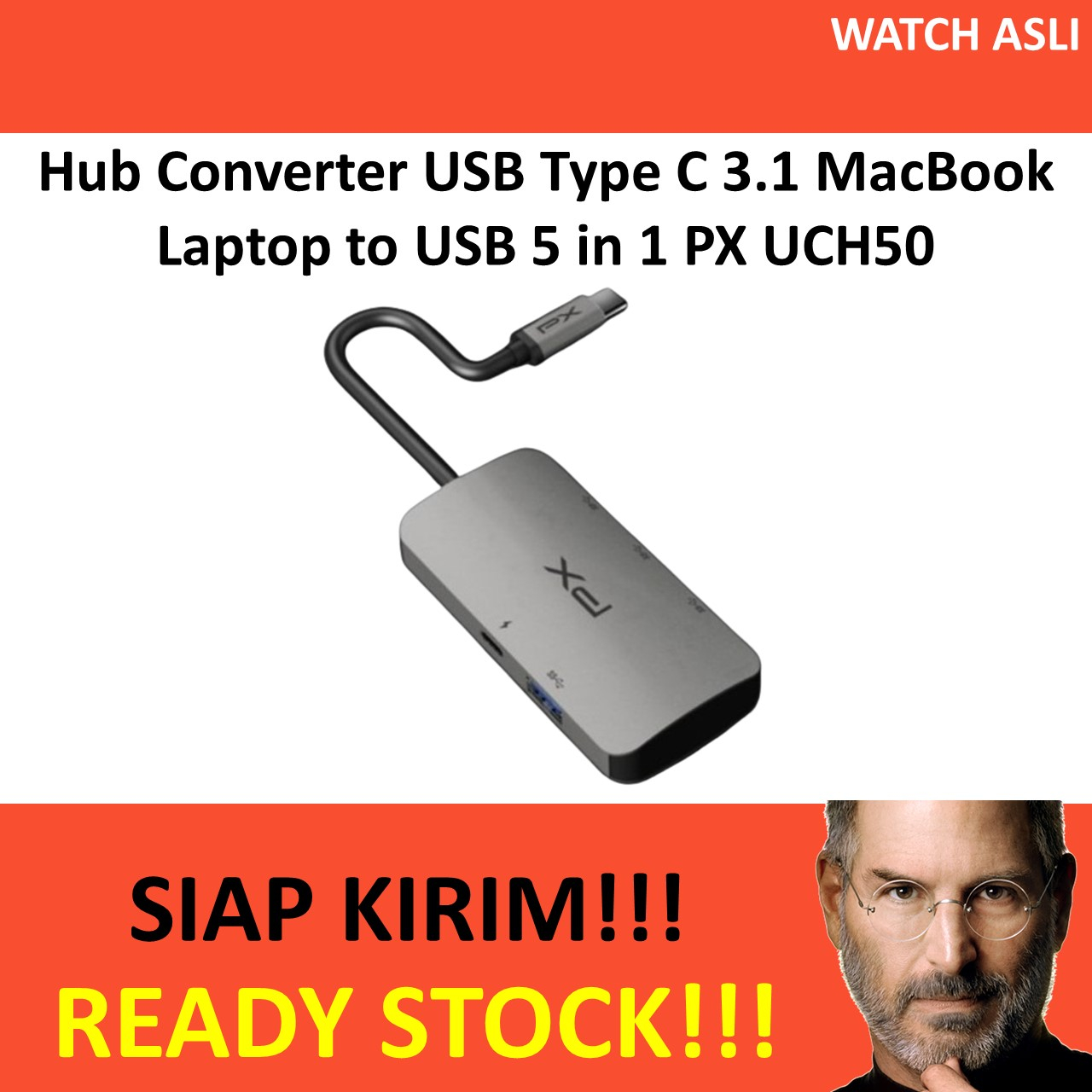 Hub Converter USB Type C 3.1 MacBook Laptop to USB 5 in 1 PX UCH50