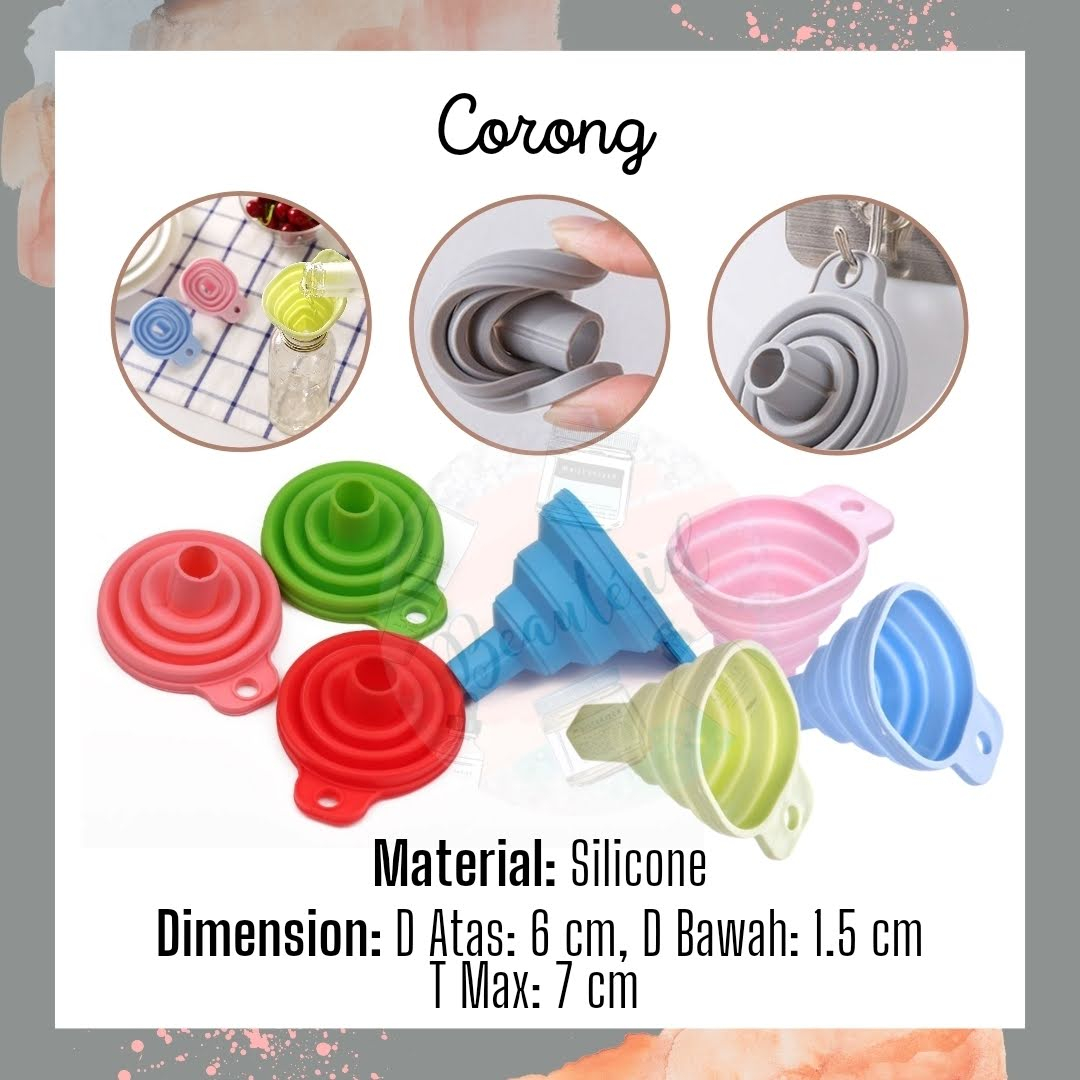 Corong Minyak Dapur Corong Lipat Air Bahan Silicone Funnel Multifungsi Collapsible Material Berkualitas Nozzle Cairan Sabun Beras Bijian Minyak Bensin Portable