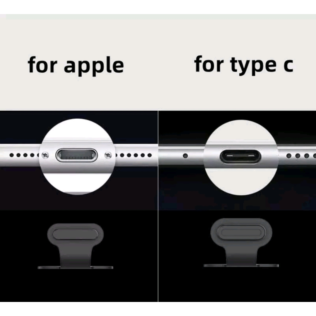 Tutup Penutup Port Lubang Lobang Charger Tempel di HP Anti Debu Dust Plug Type c Iphone Stiker