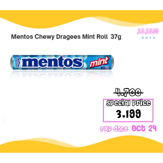 

Mentos Chewy Dragees Mint Roll 37g