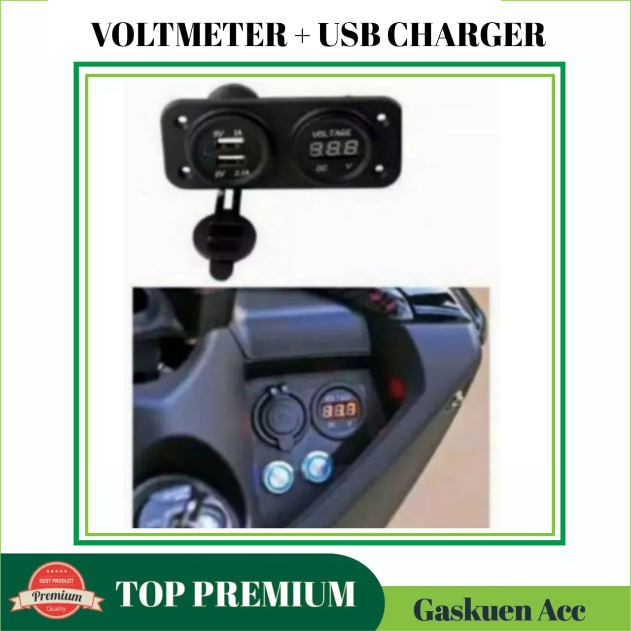 USB charger HP Motor + Voltmeter Aki 2 USB Universal Motor