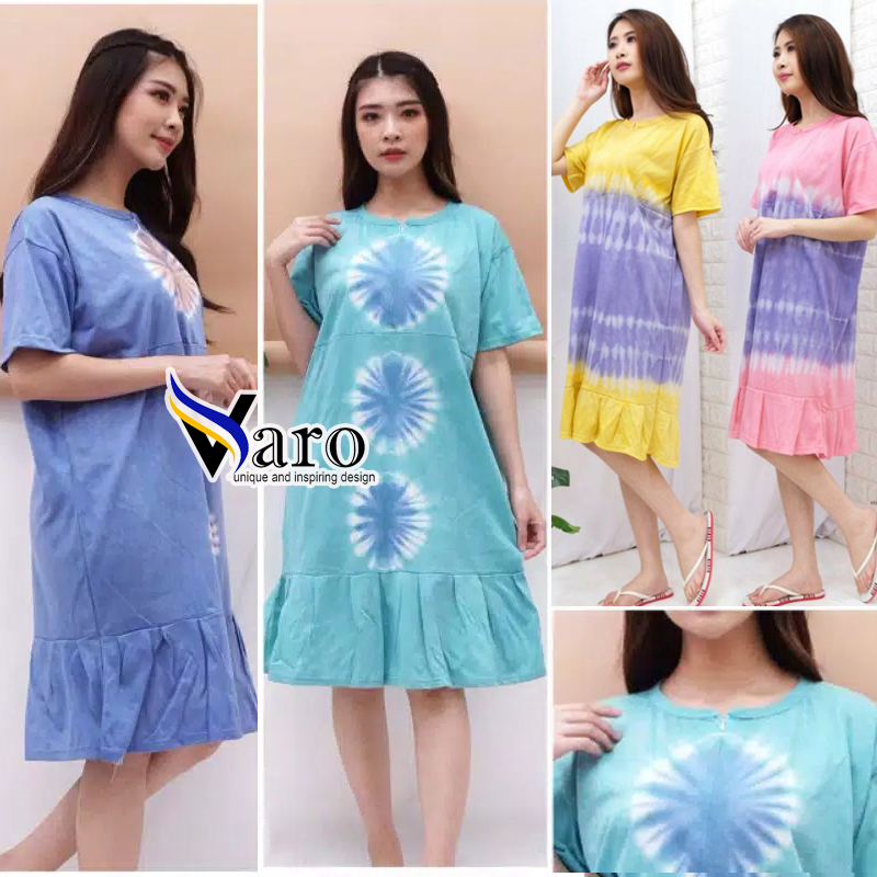Daster Kaos Ruffle Busui Tiedye Batik Varo
