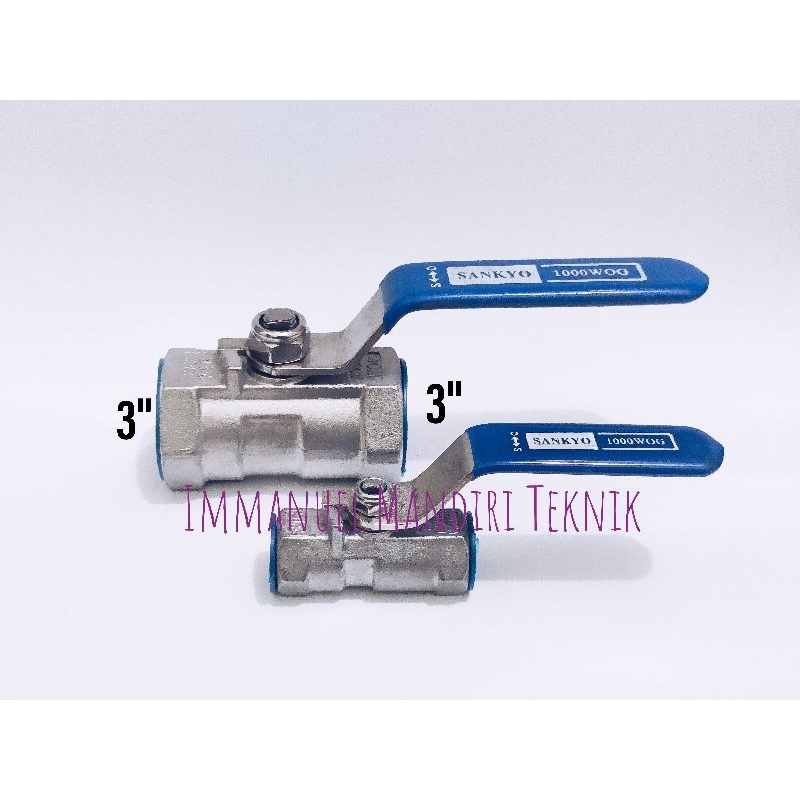 Ball valve sankyo 3 inch ss316 1pc / Stop kran stainless 3 in sankyo