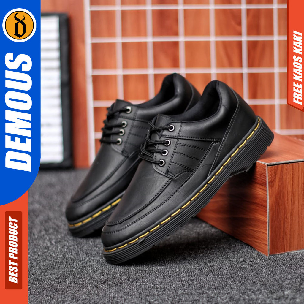 DEMOUS MARKIS - Sepatu Pantofel Docmart Low Boots Formal Casual Pria Kulit PU