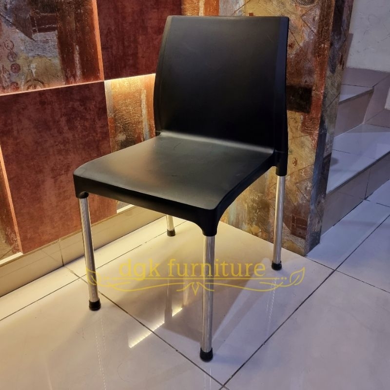 Kursi Bangku Makan Kafe Cafe Kantor Kerja Kantin Warkop Warung Sandar Sender Sandaran Senderan Plastik Kaki Stainless Steel Besi TWINPAN TWIN PAN KR21 KR 21