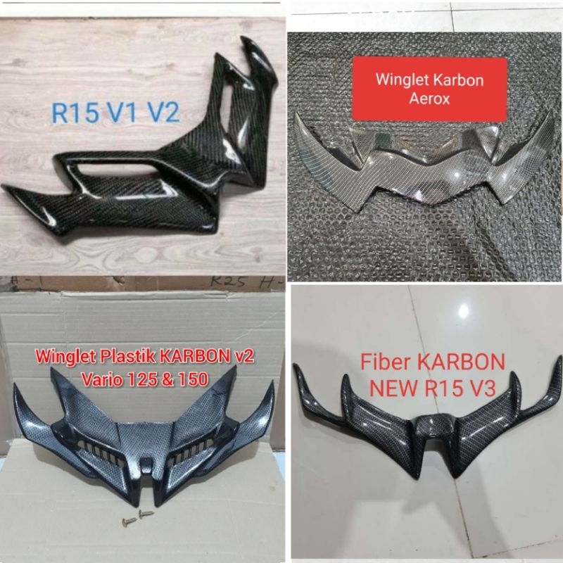 Winglet Karbon R15 v1 v2 v3 Vario 125 150 LED AEROX wingled Carbon R15 old new Vario Aerox 155